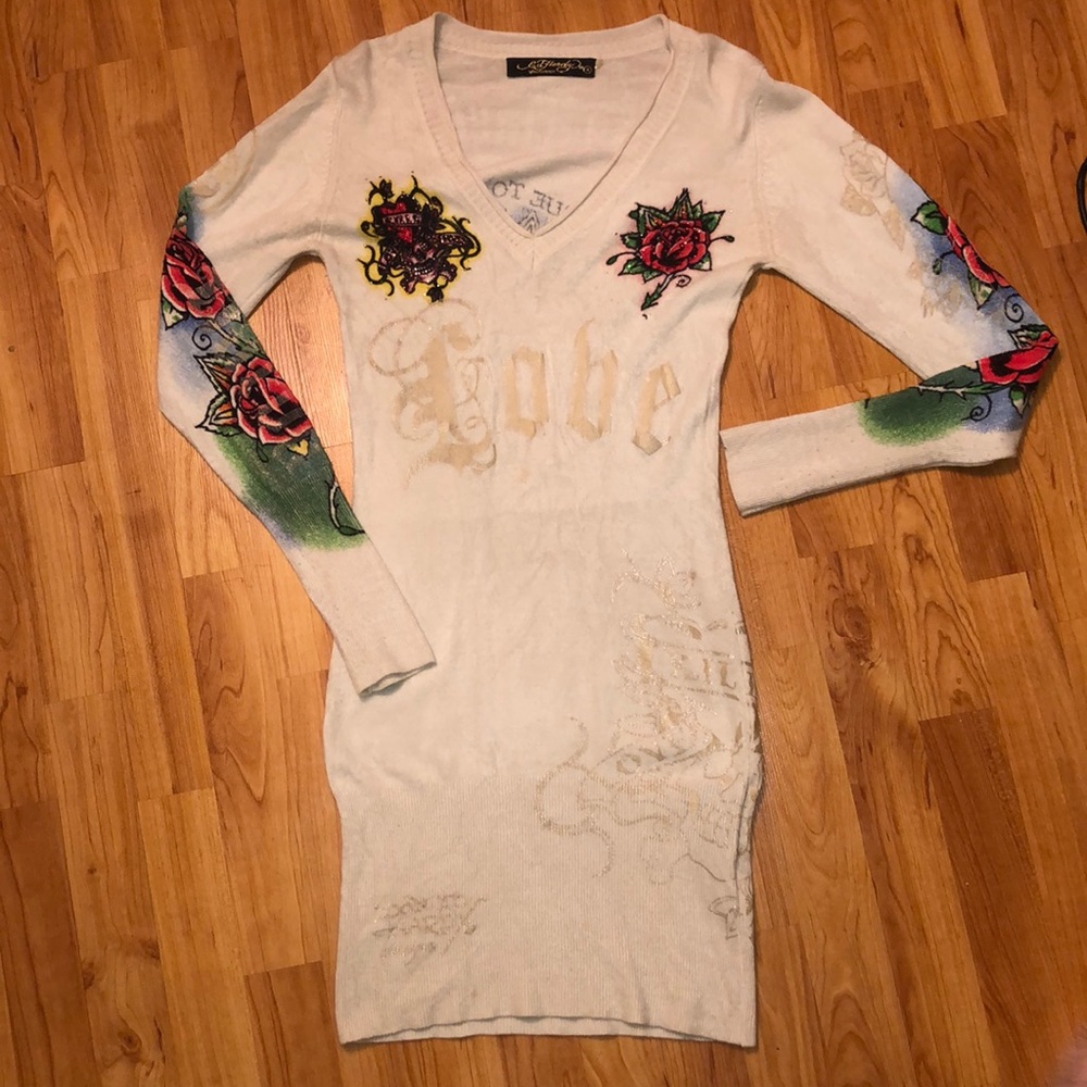 Ed hardy body con sweater dress